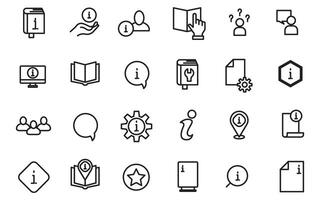 Simple collection of support service related line icons. Thin line set of signs for info graphic, logo, app development and website design. Premium symbols isolated on a white background. vector