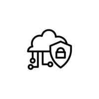 cloud security icon or logo design isolated sign symbol illustration. High quality black line style suitable for designers, web developers, displays and websites vector