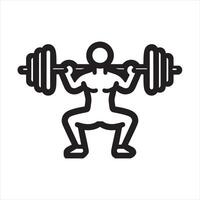 strength training icon linear silhouette white background vector