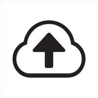 Upload Icon Thin line silhouette white background vector