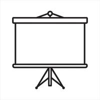 projector board icon Thin line silhouette on white background vector