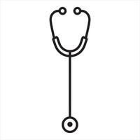 Stethoscope icon Thin line silhouette on white background vector