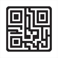 Qr code icon Thin line silhouette white background vector