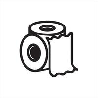 toilet tissue paper roll icon linear silhouette on white background vector