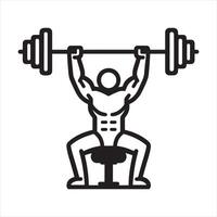 strength training icon linear silhouette vector