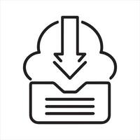 Upload Icon Thin line silhouette on white background vector