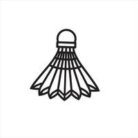 Shuttlecock Icon linear silhouette on white background vector