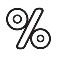 Percentage Icon Thin line silhouette on white background vector