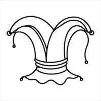 single one line Jester Hat silhouette white background vector