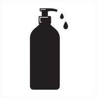 Shampoo Bottle silhouette on white background vector