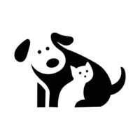 dog silhouette design with cat vector