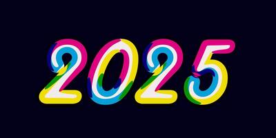 3d happy new year 2025 vector