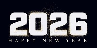3d happy new year 2026 vector