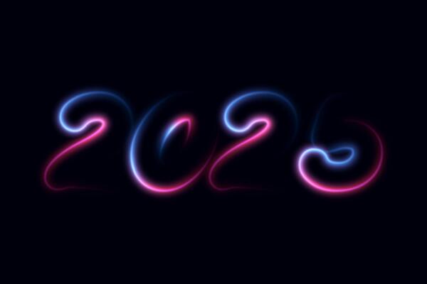 neon 3d happy new year 2025