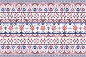 a blue and red pattern with snowflakes vector