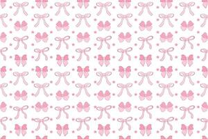 a pattern with pink bows on a white background vector