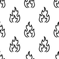 Cartoon doodle of fire explosion effect element seamless pattern. vector