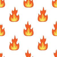 Cartoon fire explosion effect seamless pattern. vector
