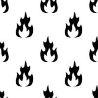 Cartoon silhouette fire explosion effect seamless pattern. vector