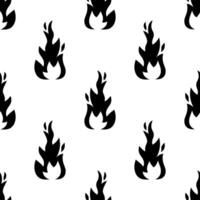 Cartoon silhouette flame fire effect seamless pattern. vector