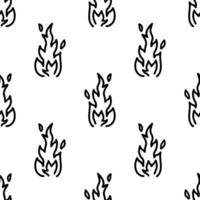 Cartoon doodle of Flame effect element seamless pattern. vector