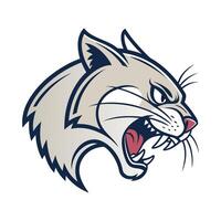 The head of a cat with its mouth open vector
