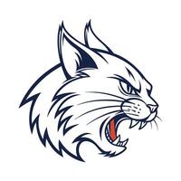 A cat head with its mouth open vector