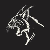 The head of a lynx cat on a black background vector