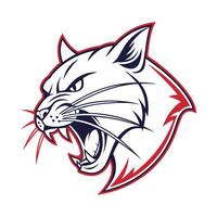 The head of a cat with its mouth open vector