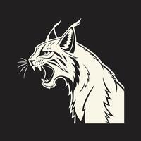A lynx head on a black background vector