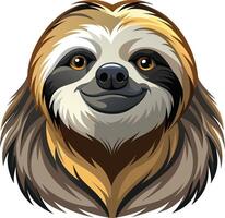 Smiling Sloth Face vector