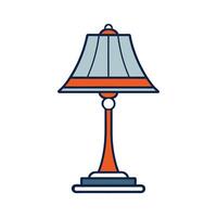 Detailed bold outline art of a vintage table lamp, ideal for classic home decor projects vector