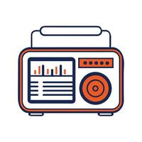 Detailed bold outline art of a vintage radio, perfect for retro tech and nostalgic-themed designs vector