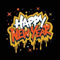 Happy new year celebration typography modern design art vector