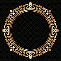 Vintage label design with monograms and frames circle vector