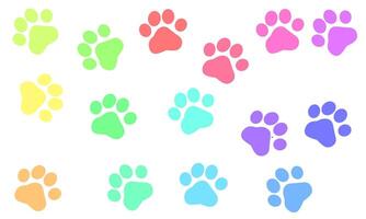 a large number of paw prints are shown vector