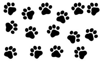 a large number of paw prints are shown vector