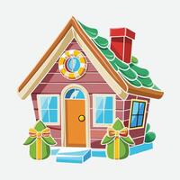 Add charm to your projects with this Christmas home illustration. Great for printable crafts and festive designs. vector
