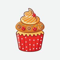 A cupcake with a frosting on top vector