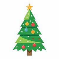 Holiday-themed Christmas tree clipart featuring a cartoon style and line art design. Great for festive projects, digital downloads, and seasonal graphic files. vector