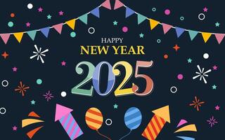 New year 2025 background flat design vector