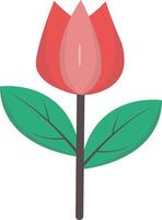 Red flower nowruz with cartoon design style vector