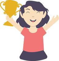 Girl win character design vector