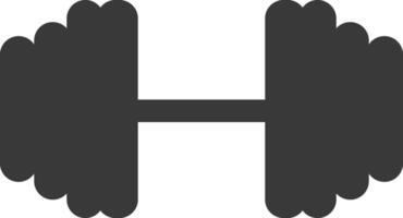 A black and white illustration of a dumbbell vector