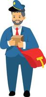 Postman Illustration in Flat Design vector