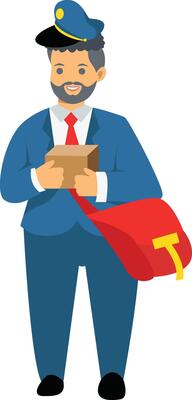 Postman Illustration in Flat Design