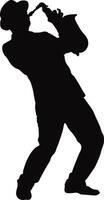 Silhouette of Jazz Saxophone Player vector
