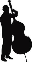 Jazz Guitar Player SIlhouette vector