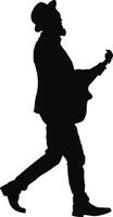 Jazz Guitar Player SIlhouette vector