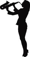 Silhouette of Jazz Saxophone Player vector